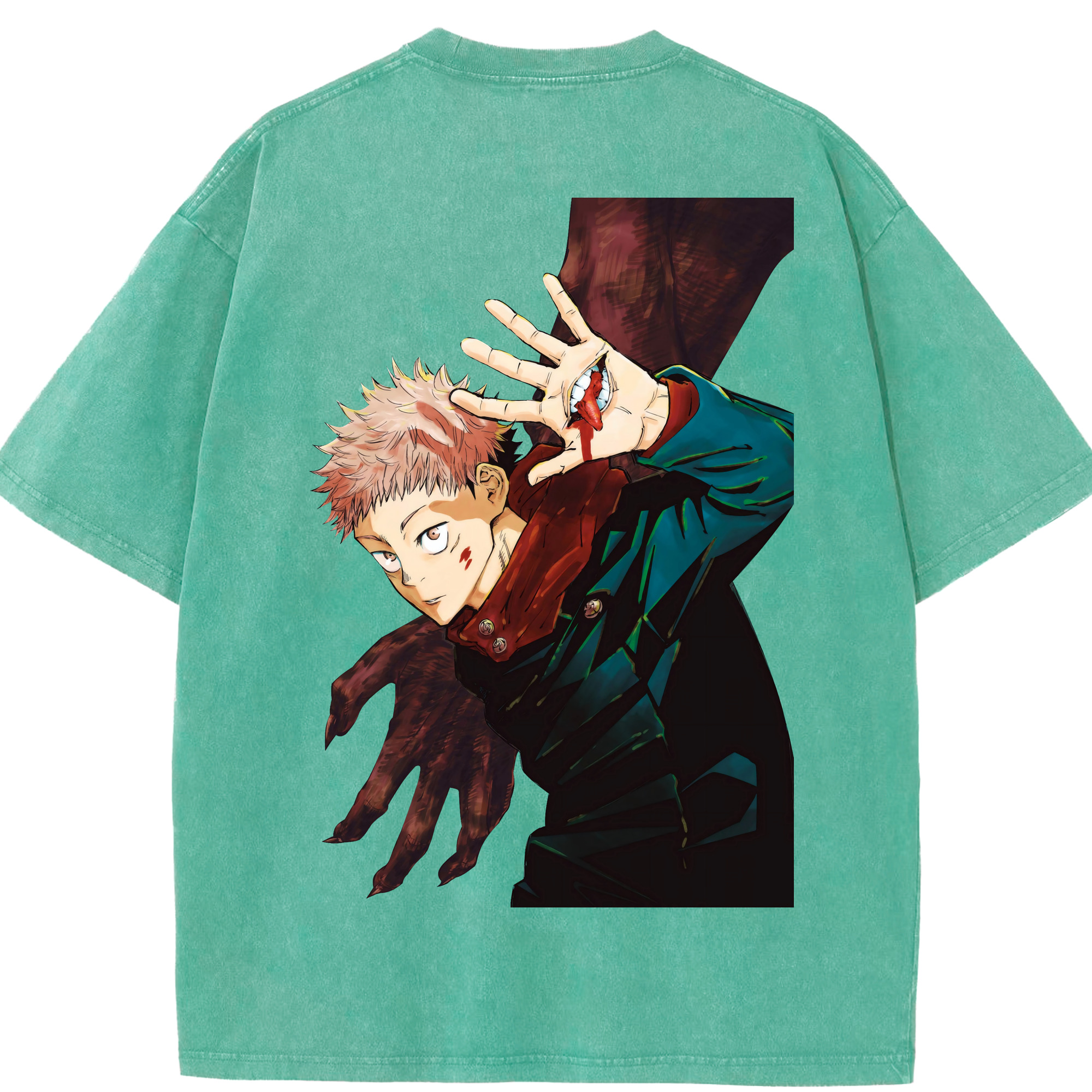 （画像用） 呪術廻戦 Jujutsu Kaisen 綿100% ヴィンテージ風 半袖Tシャツ（背面プリント）